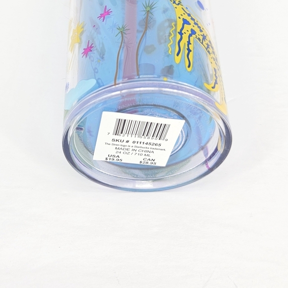 Starbucks Manuela Guillen Buenas Vibras Good Vibes Blue Icon Tumbler 24 oz NEW - Picture 3 of 6